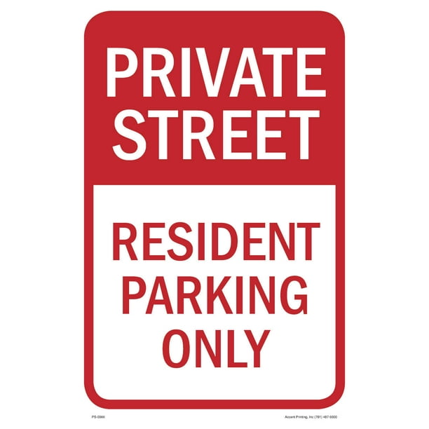 Resident Only Parking Sign 12"w x 18"h PVC Full Color